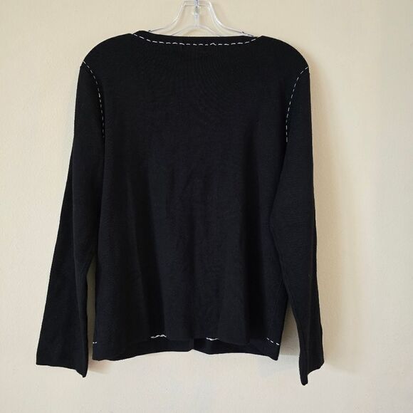 Bonnie and Bill by Holly Sweater Womens Large Black Cardigan Silk Blend Vintage - Picture 8 of 10